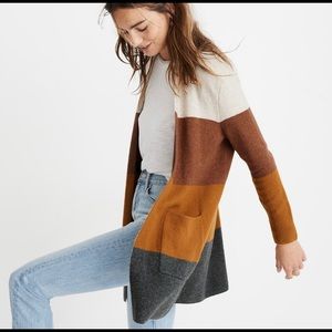 Madewell Color-block Cardigan in Coziest Yarn - M
